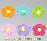 Mixed Handmade Crochet Flowers Appliques Scrapbooking 25mm, Sold Per Packet of 300 (B10511)