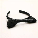 Black Ribbon Bow Hair Band with Two Ears