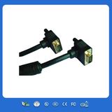 90 Right Angle Male to Male Monitor Display VGA Cable