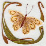Butterfly003 Embroidery Badge (EMB140)