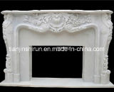 White Marble Mantel Fireplace Sculpture (XF638)