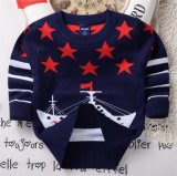 T1202 2015 Autumn Korean Style Pullover Sweater Kids Wear Pure Cotton Double-Layer Boys Baby Knitted Shirt Children Garment for Wholesale