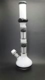 Wholsale White Jade Tall Glass Water Pipe Hookah with 2 Layer Arm Tree Percs