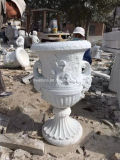 Carrara White Marble Flower Pot for Garden/Marble Sculpture for Garden