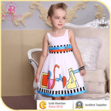 Geometrical Pattern Cotton Braces Skirt, Summer Girl Dress
