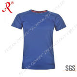 Breathable and Comfortable Ladies Short Sleeve Run T Shirt (QF-S162)
