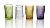 Solid Color Cups, Colored Glass Tumbler, Wholesale Glass Tumbler, Colored Spirt Glass, Embossed Highball Glass