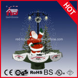 Santa Claus Waving Christmas PVC LED Decoration with Snow