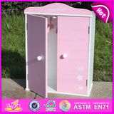 2015 Brand New Doll Toy Wardrobe, Wooden Wardrobe Cabinet Set, Fancy Wooden Wardrobe Cabinet Set, Wooden Doll Closet W06b041