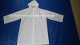 Reusable Adult White PEVA Raincoat Export to Europe Market