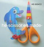 Lovely & Colorful Stainless Steel Safety Scissors with Painting on The Blade (HE-5004C2)