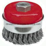 Cup Brushes, Knotted with Tempered Steel Wire, Knotted for High Speed Angle Grinders