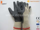 Hot-Selling Cotton Gloves Coated Black Foam Latex (DKL419)
