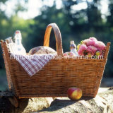 Natural Color Handmade Willow Picnic Basket
