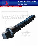 Railroad ASTM Square Head Screw Spike 24x152