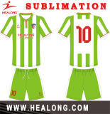 100 Polyester Spandex Fabric Competitive Price Nice Green Soccer Jersey Set