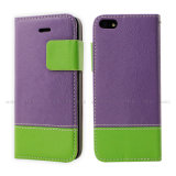 Wallet Case Leather Mobilephone Bags & Cases for Apple iPhone5 PU Cell Phone Cover