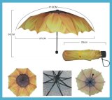 Manual Orange 3 Folding Umbrella