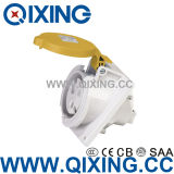 Waterproof IP44 5pin Industrial Plug Socket Yellow AC 110-130V 16AMP
