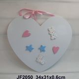 Wooden Heart-Shaped Memoboard with Magnet for Kids