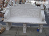 White Marble Carving Garden Bench