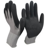 Nmsafety Polyester Shell Foam Latex Super Soft Work Glove