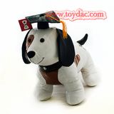 Stuffed PU Dog Toy with Doctor Hat