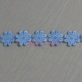 Blue Flower Design Chemical Lace for Clothing