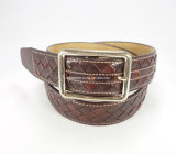 Elegant Leather Braided Woven Belt for Men