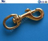 Brass Plated Bolt Snap Swivel with Round Eye