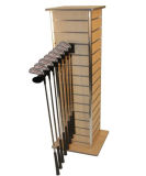 Commercial Retail Design Store Slatwall Golf Sport Wood Display Rack Stand