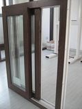 Wood Color Finishing Aluminum Sliding Glazing Window