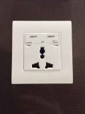 Factory Supply 2.1A Dual USB Wall Socket with Multi Socket