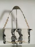 Snake Pattern Material with Diamond Detachable Metal Chain Shoulder Bag (D-A08)