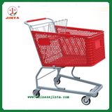 Supermarket Trolley with Red Plastic Basket (JT-E03)