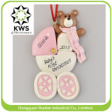 Pink Clay Dough Handicraft Christmas Decoration Personalized Baby Polymer Clay Carriage Christmas Ornament