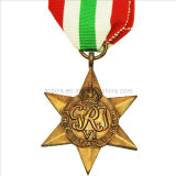 3D Italy Star Medal with Ribbon