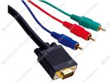 VGA to 3RCA Cable for PC Laptop TV HDTV, Od=7.3mm