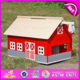 2015 Funny Useful Girl Play Set Wooden House Toy, Safe Material Kids Wooden Toy House, High End Children Wooden House Toy W06A105