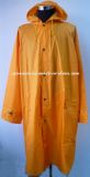 Orange Waterproof Long Raincoat with Hood