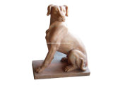 Marble Dog Carving Sculpture (ANL054)