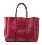 Good Design Leather Handbag with Hand Braid (LDO-15077)