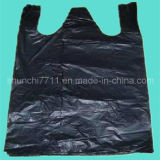 Black Plastic Vest Bag for Shopping