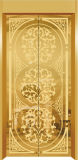 Polychrome Design / Golden Etched Mirror Stainless Steel Elevator Car Door / Landing Door