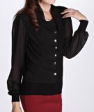 Lady Knitted Cardigan Sweater Fashion Garment (M1003)