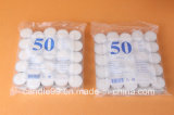 50PCS Cheap 12g White Tea Light Candles in Plastic Bag