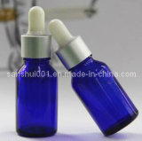 Hot Sale Blue Glass Bottle E-Liquid with Silver Cap 15ml