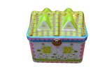 Lovely House Shaped Gift Tin Box with Lock