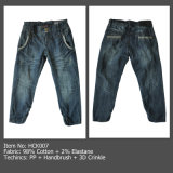 Boys' Girls' Cotton Patchwork Jeans, Children's Denim Pants (HCK019)