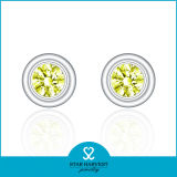 Hot Apple Green Silver Earring Jewellery for Low MOQ (E-0064)